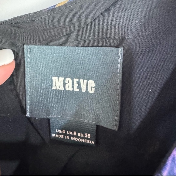 Mauve Anthropologie Floral Cold Shoulder Mini Dress Vacation Beach - Picture 4 of 4